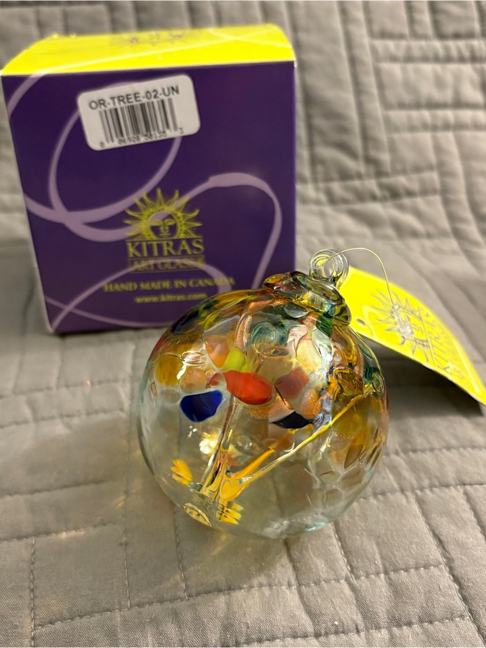 KITRAS Art Glass Tree Of Positivity 3” Orb Sphere Ornament Witch Ball 2019